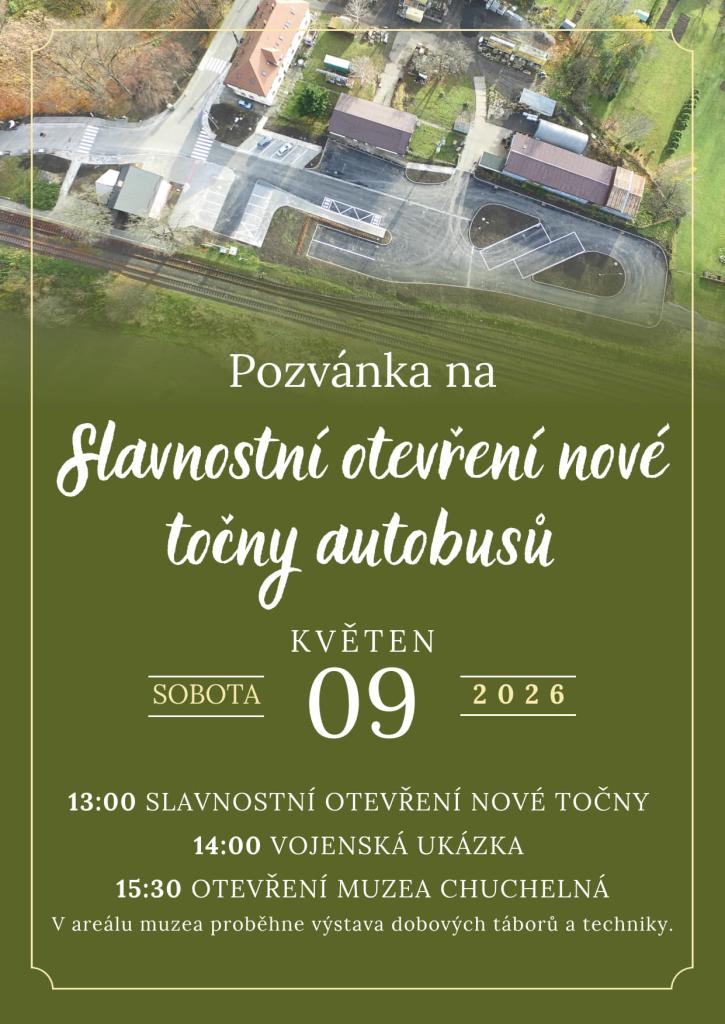 Slavnostní otevření nové točny autobusů - plakát