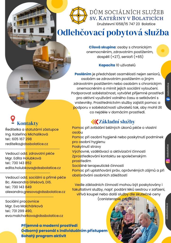 informace Odlehčovací pobytová služba Bolatice