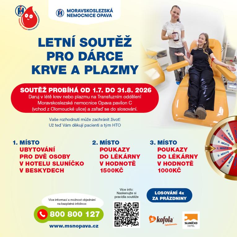 Soutěž - darování krve  plazmy