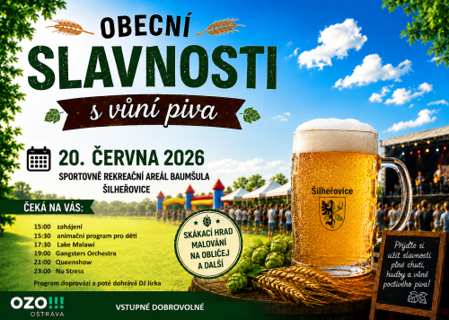 plakát - obecní slavnosti s vůní piva