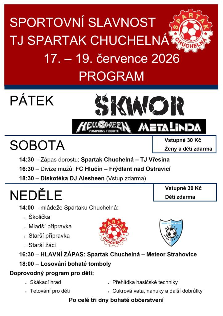 Program - Sportovní slavnost Chuchelná